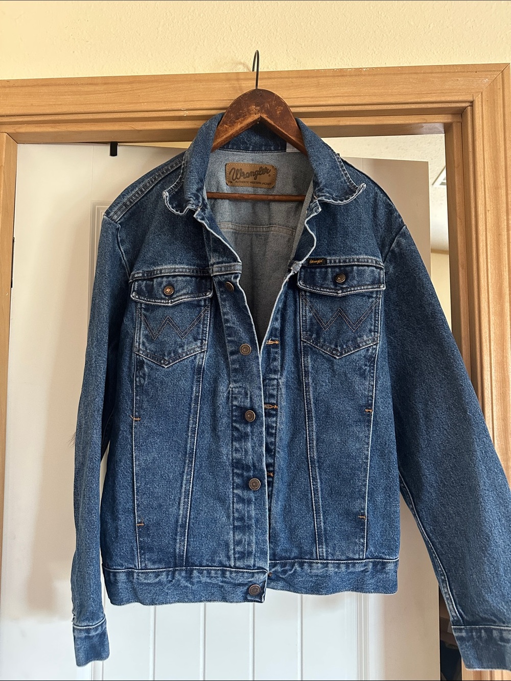 Wrangler Blue Denim Shirt Jacket with Chest Pockets